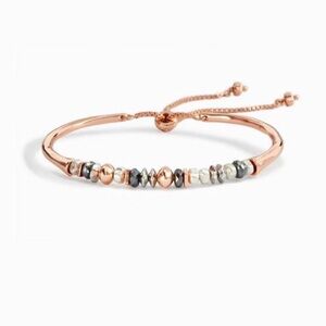 Stella & Dot Elias Rose Gold and Silver Beaded Bracelet